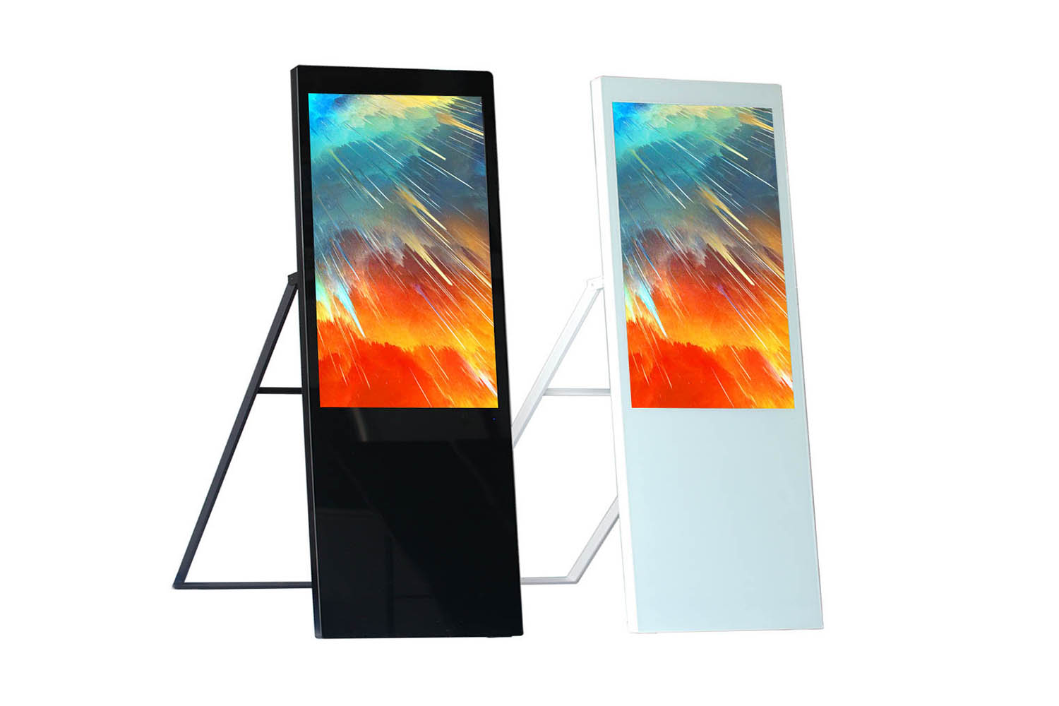 L'écran publicitaire LCD portable est largement utilisé pour annoncer des produits dans les centres commerciaux, indépendamment devant les magasins de détail.
