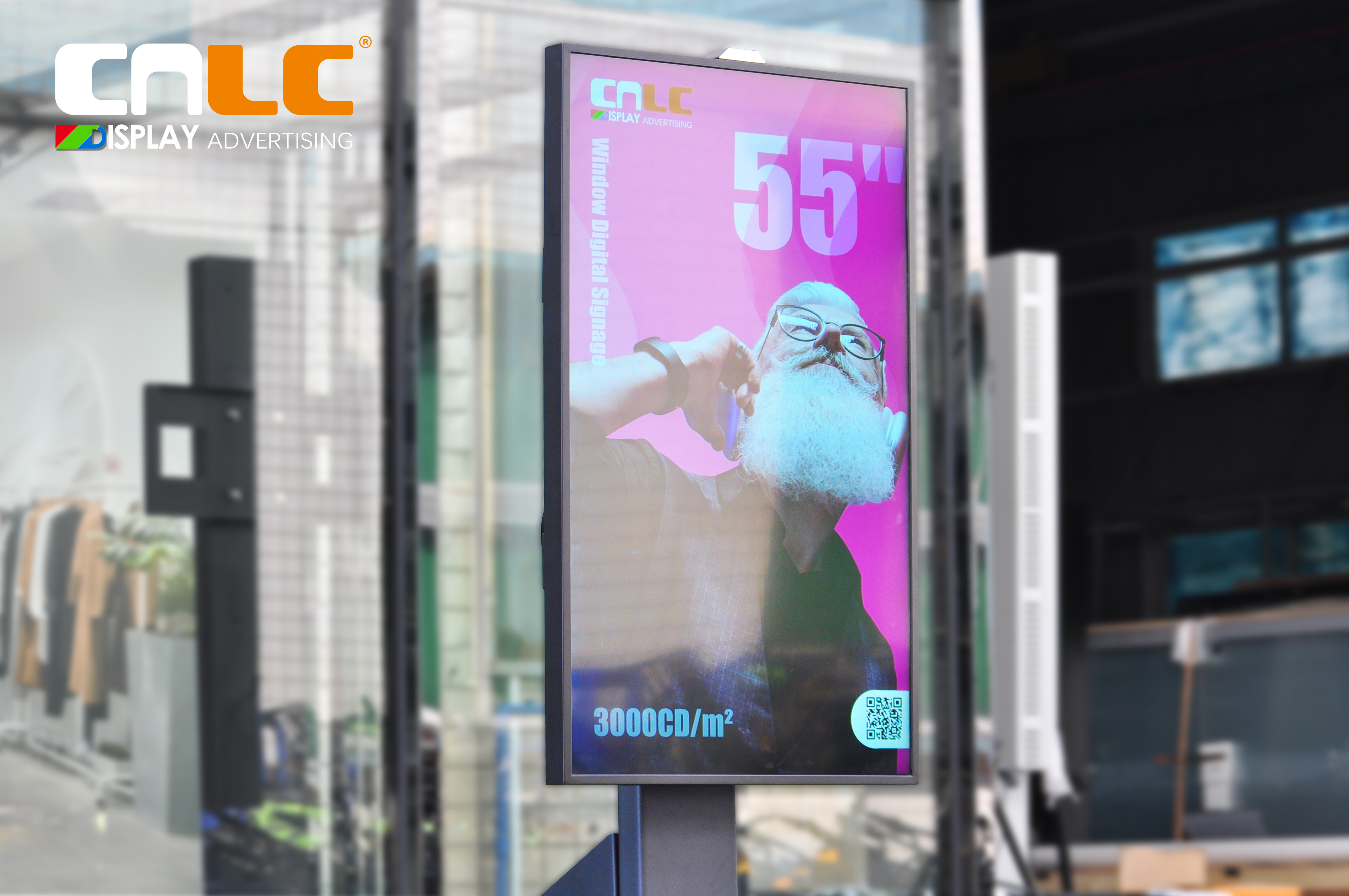 Portable digital signage for shop windows