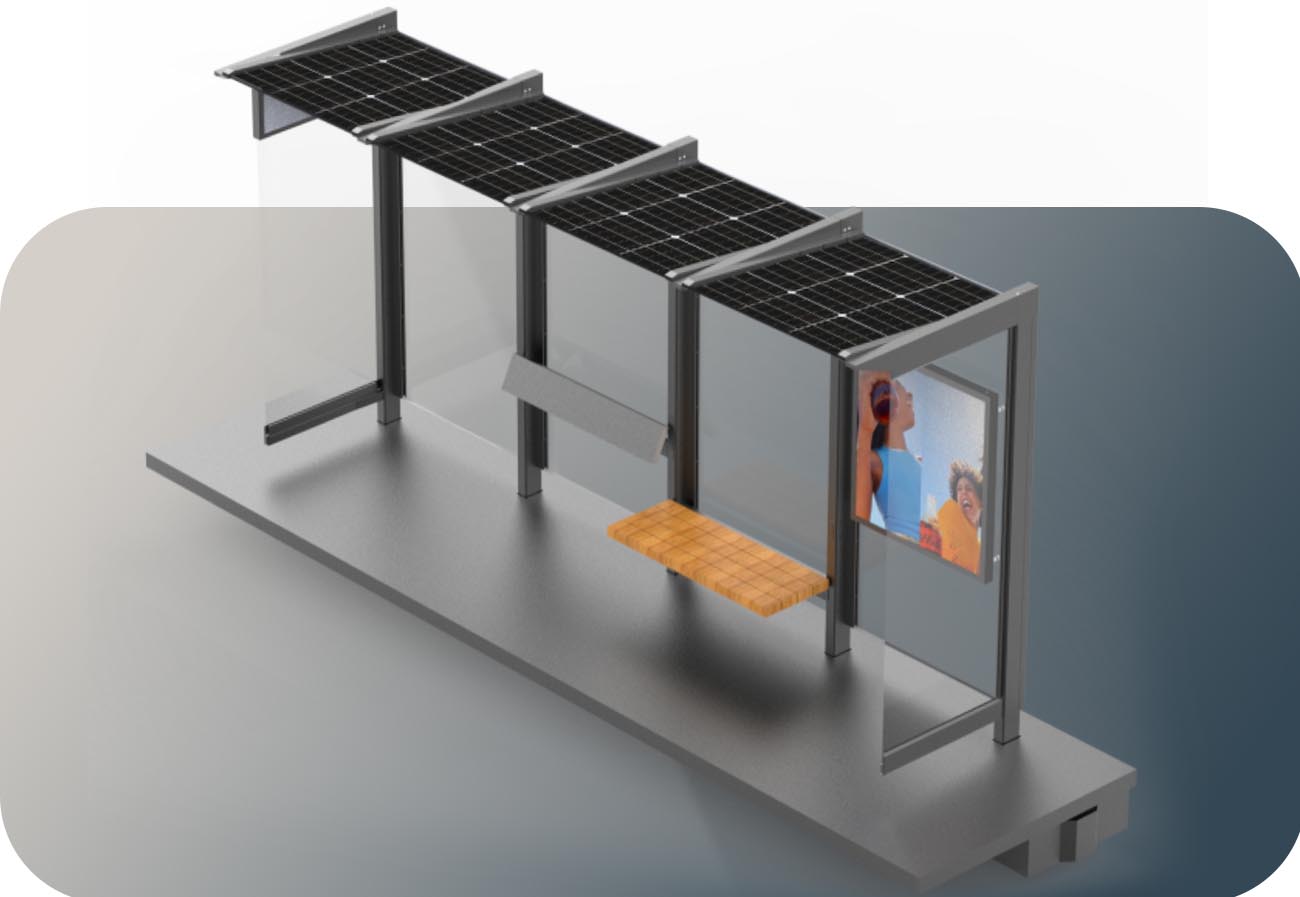 Mobilier d'extérieur et caisson lumineux