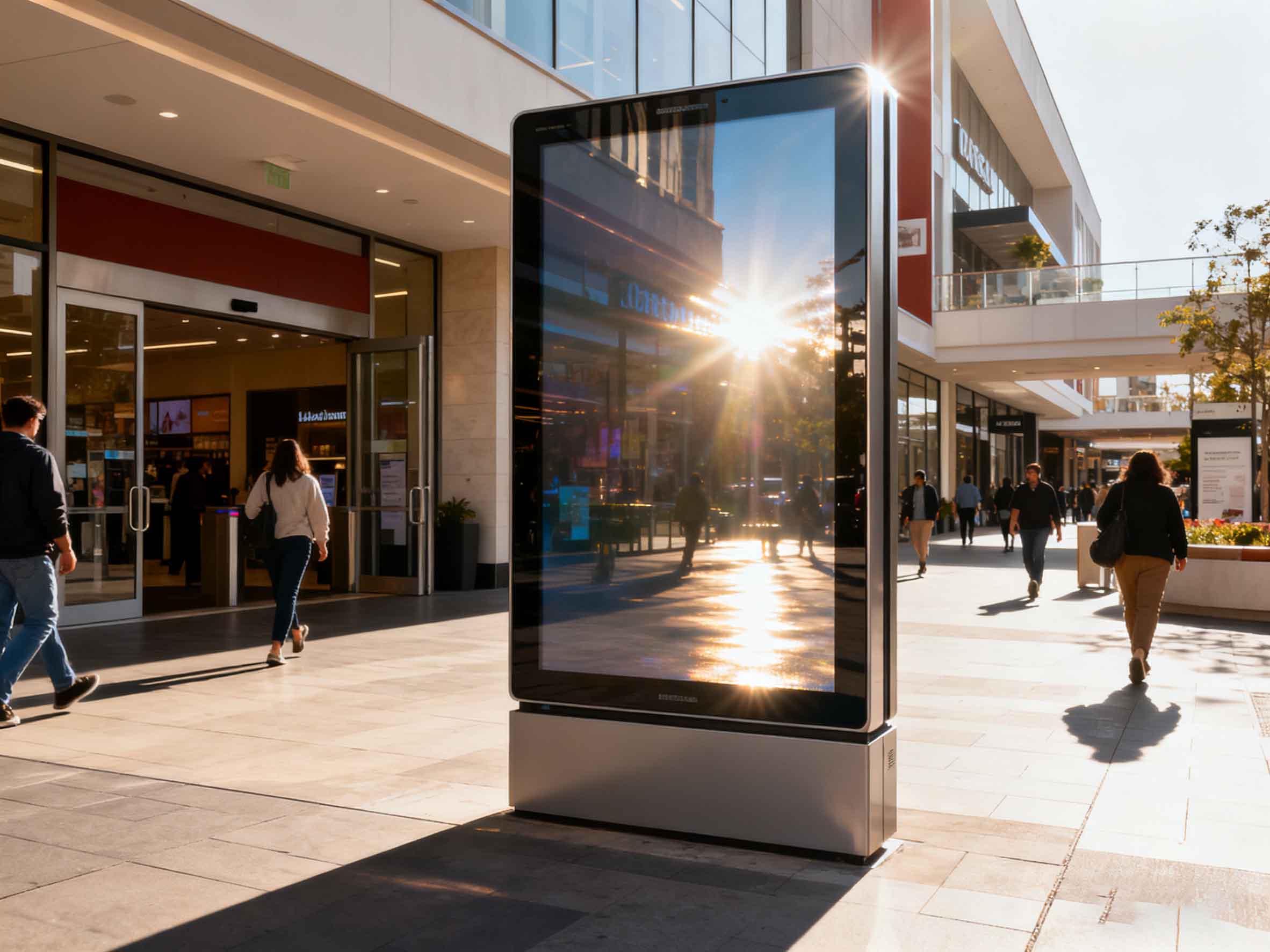 Outdoor digital signage anti-glare screen – readable display under direct sunlight
