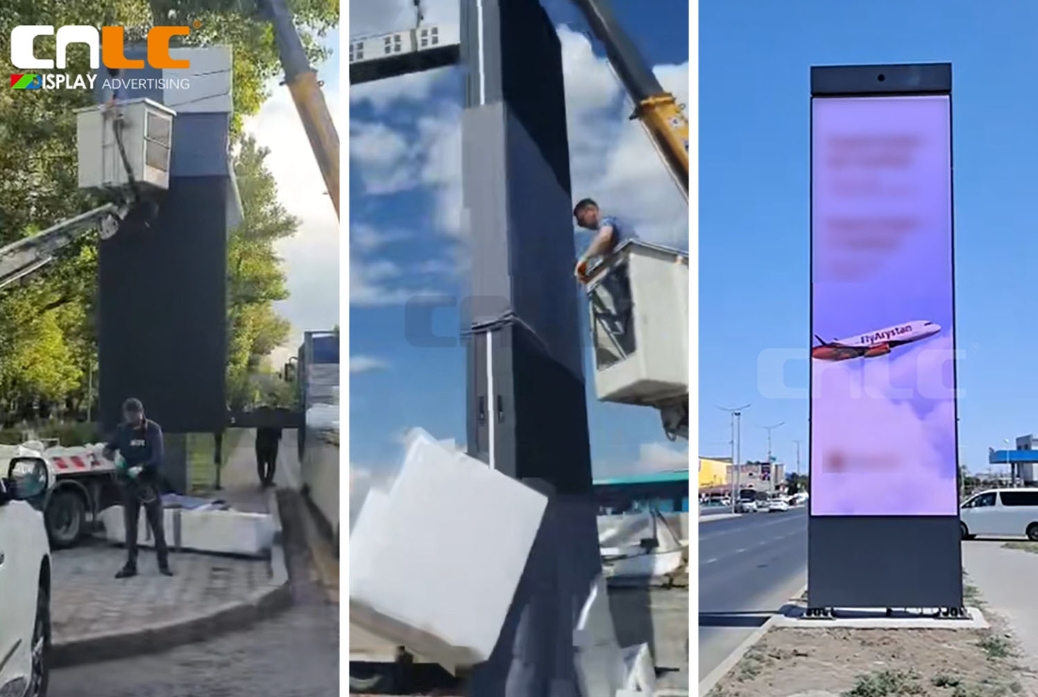 CNLC Outdoor LED Billboard Installed for Smart City Street Advertising