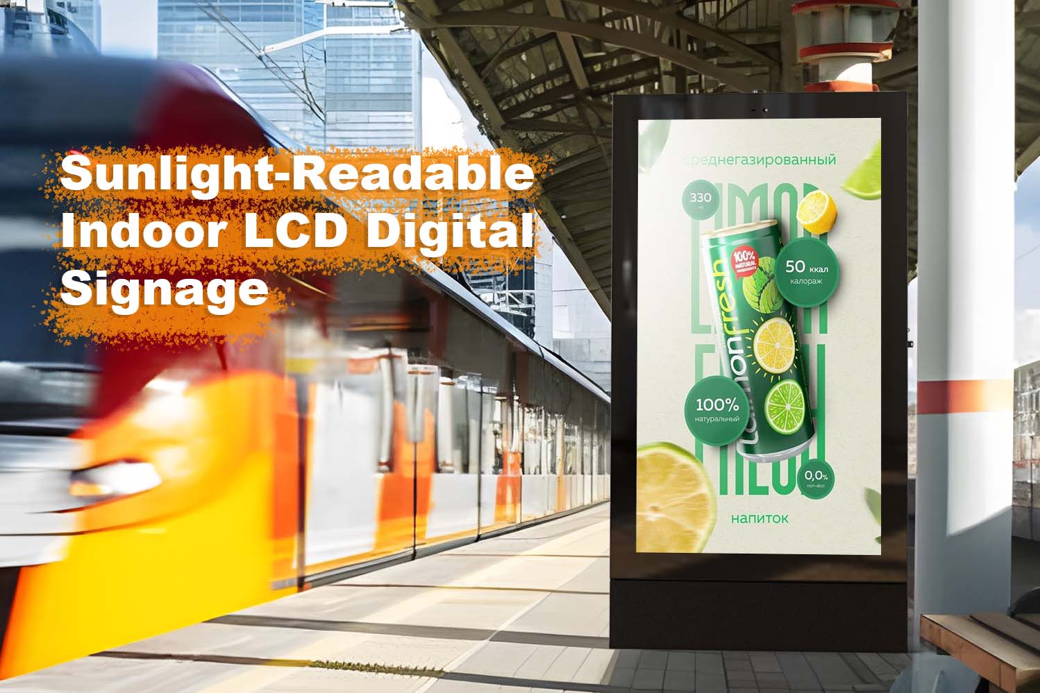 High Brightness Sunlight Readable LCD Advertising Screen for Outdoor Visibility