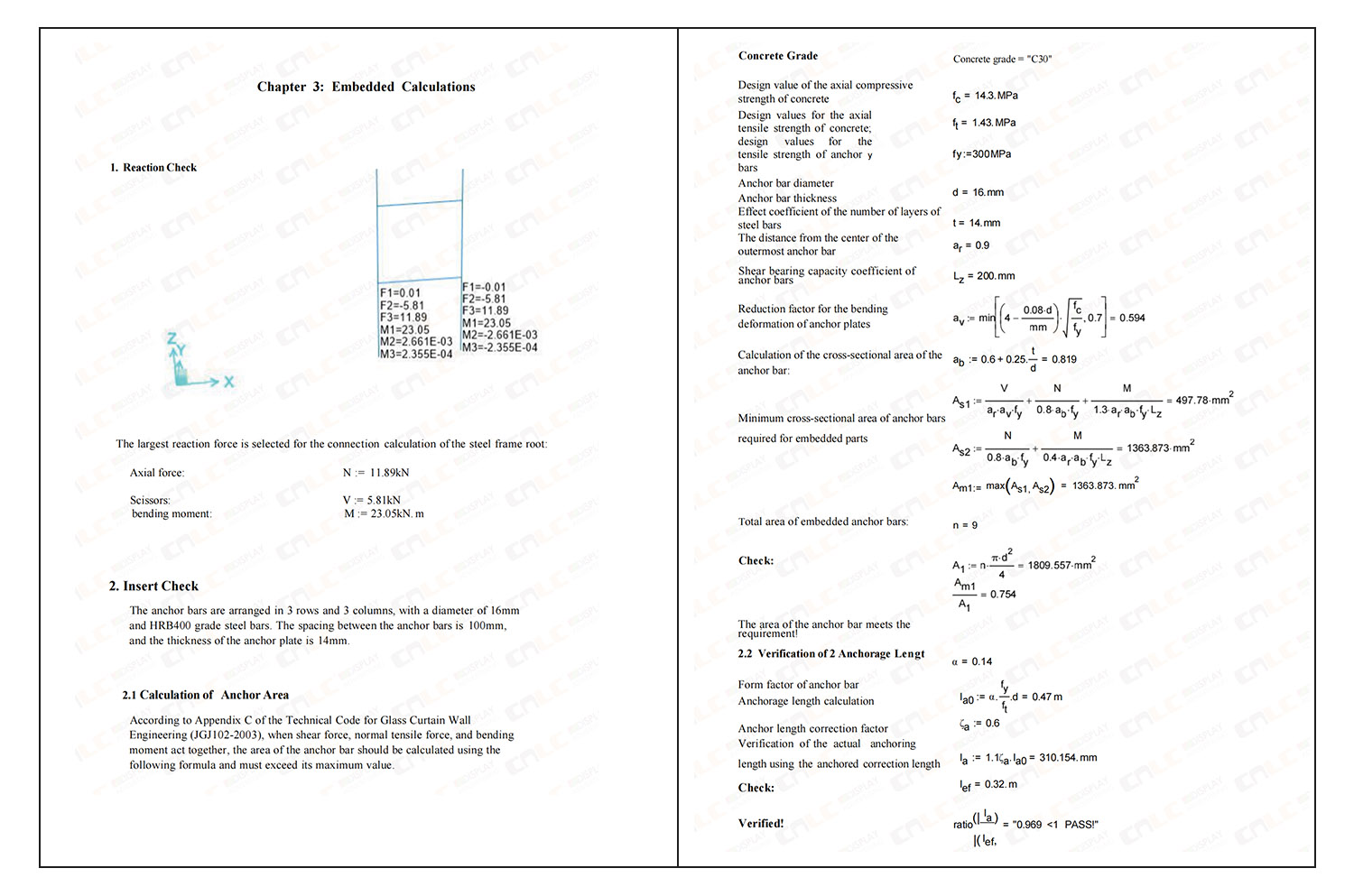 Structural strength and deformation verification under wind load conditions
