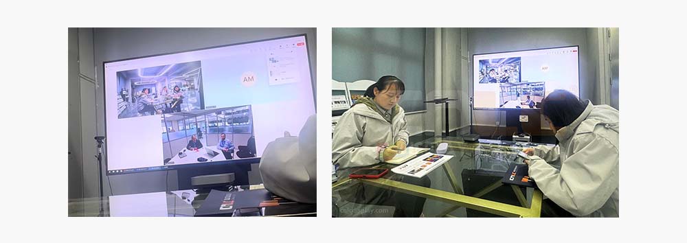 Online project meeting between CNLC and JCDecaux for LED Totem display project