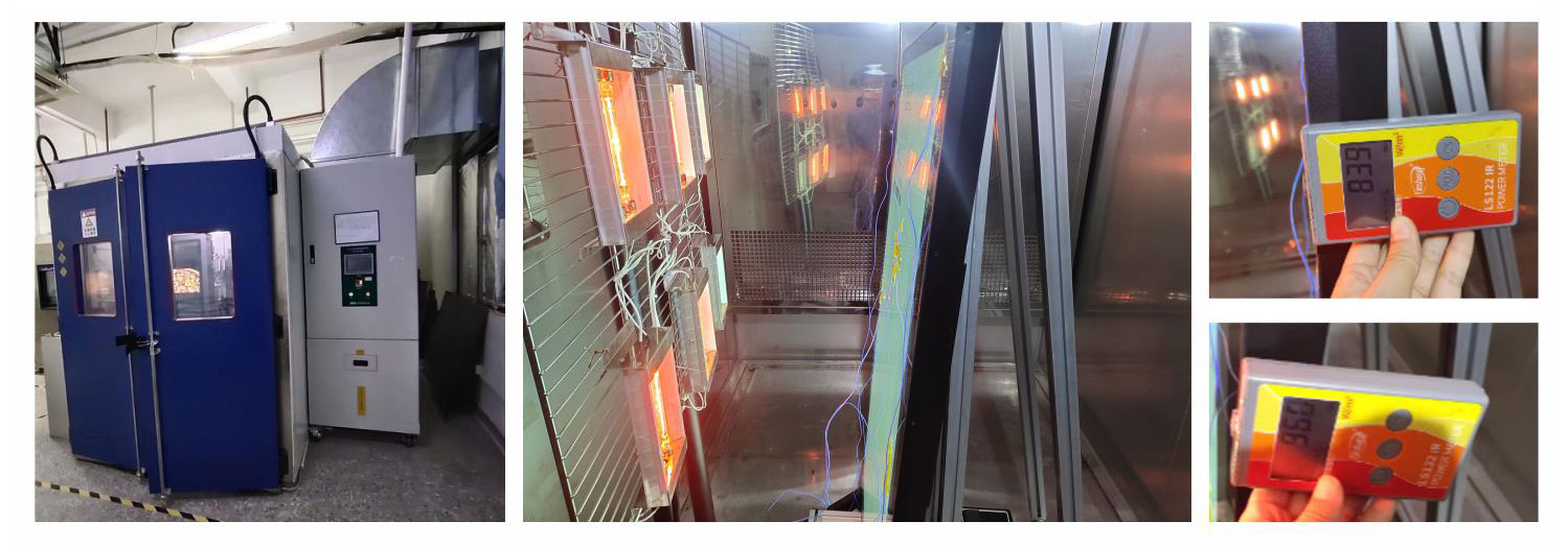 Infrared solar radiation test chamber used for outdoor LCD display sunlight simulation testing