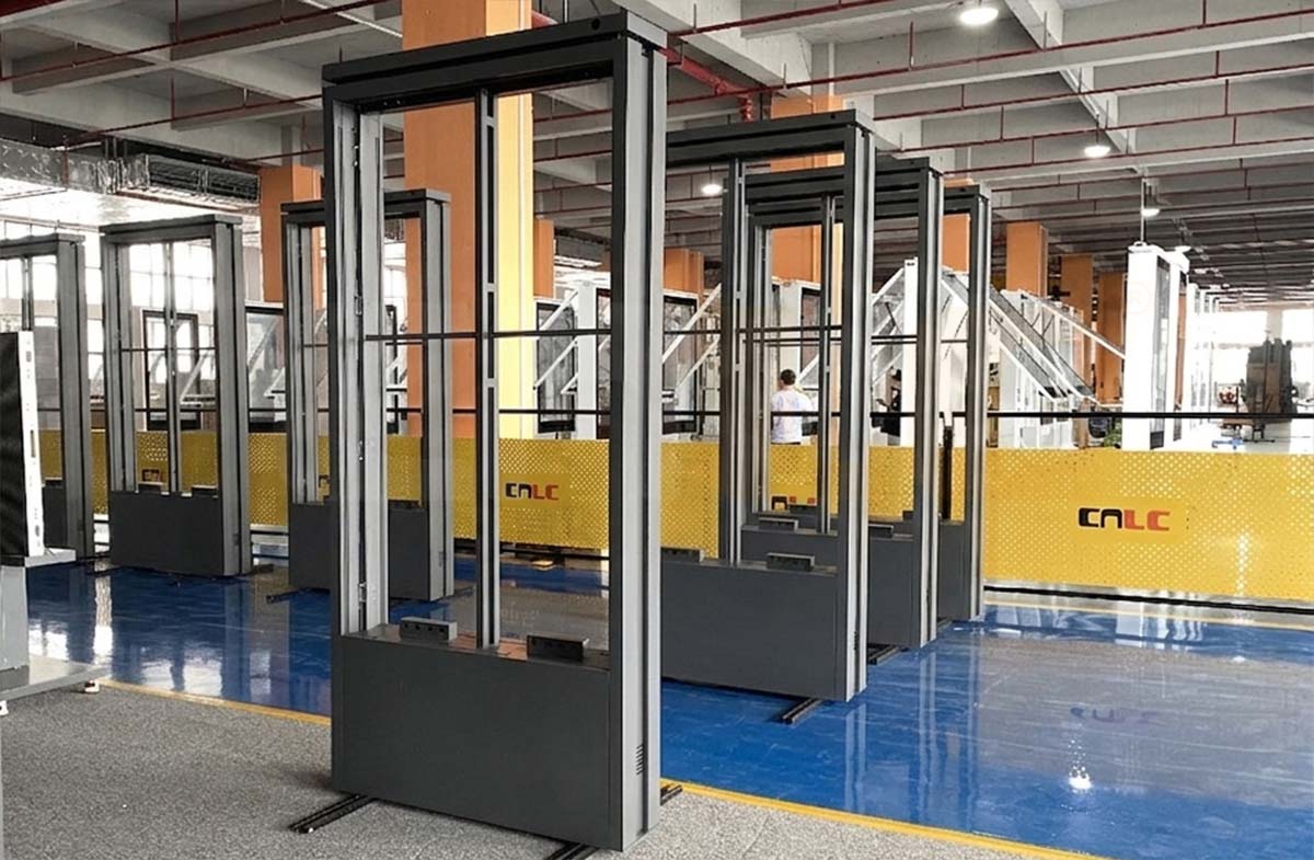 Bulk LED display enclosure units prepared for international shipment and large-scale installation