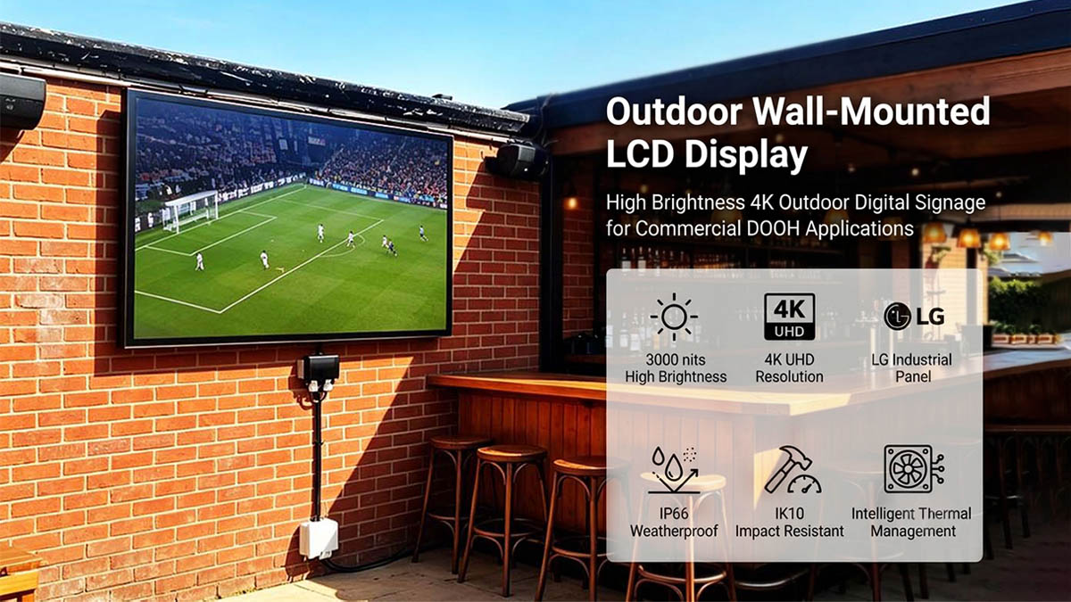4K Commercial Outdoor TV Designed for Outdoor Digital Signage