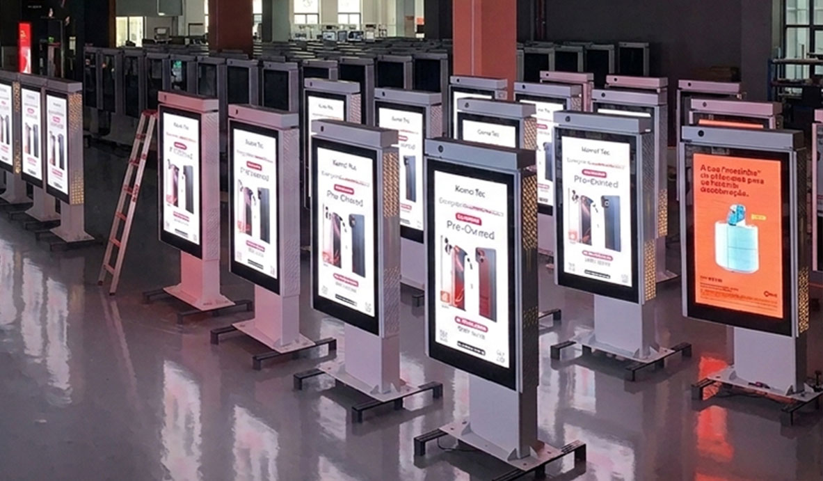 Electronic system assembly including control boards, power modules and cooling systems for digital signage