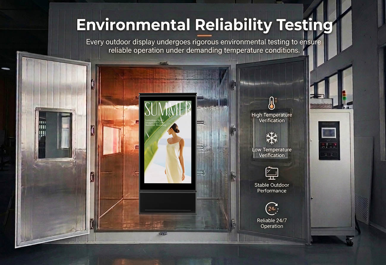 Outdoor LED display validated through high and low temperature environmental testing