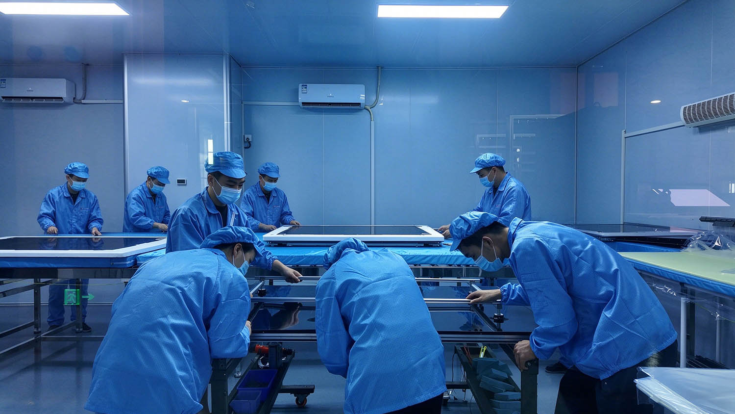LCD display assembly process during outdoor display manufacturing